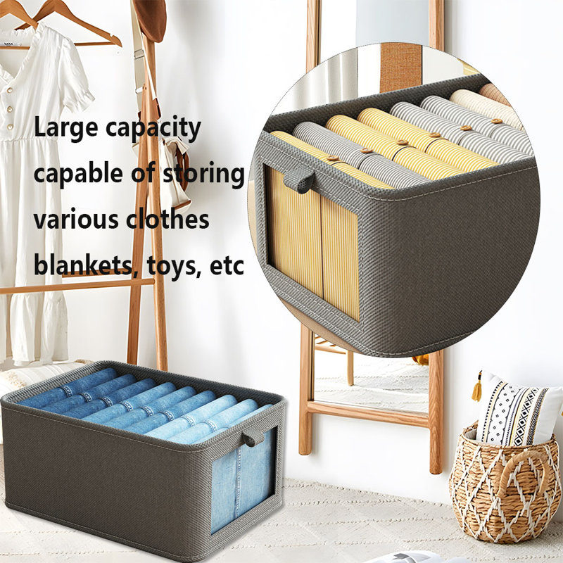 Bac de rangement en tissu Rebrilliant, gris