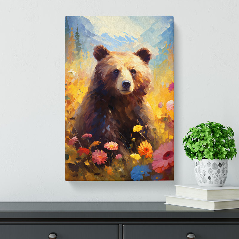 Bear Impressionism No.2 - Wrapped Canvas, 50cm H x 35cm W x 3cm D