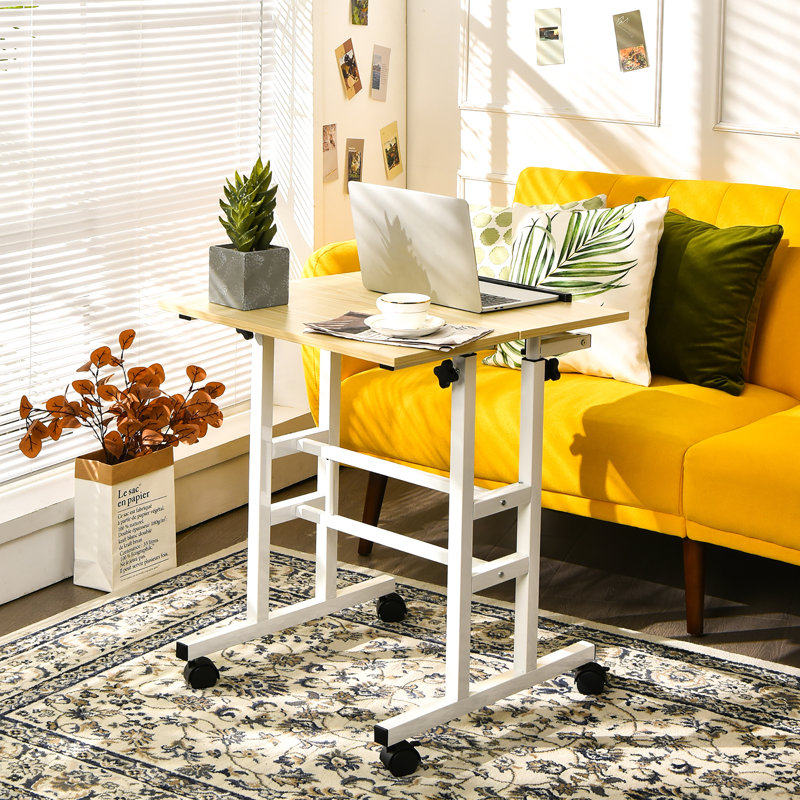 Adjustable Standing Desk, Natural/White