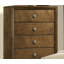 Mobilier de chambre à coucher style transitionnel 1 pièce avec 5 tiroirs en queue d'aronde et boutons en métal finition noyer
