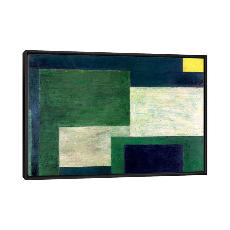 Green Soul by Stephen Cimini - Painting on Canvas, 45.72cm H x 66.04cm W x 3.81cm D, Black Framed