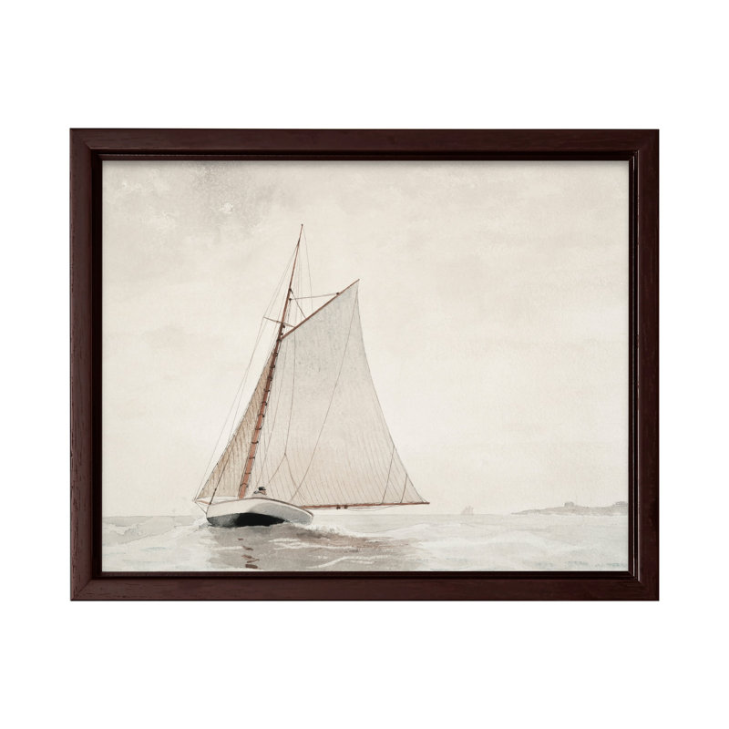 Au départ de Gloucester, 11"H x 14"W, Canvas, Brown Framed