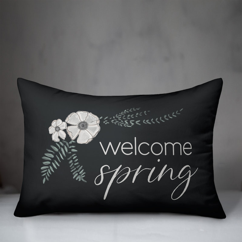  Housse de coussin rectangulaire à motif floral Welcome Spring