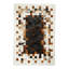 Tapis patchwork en cuir de vache véritable noir et brun-709530384