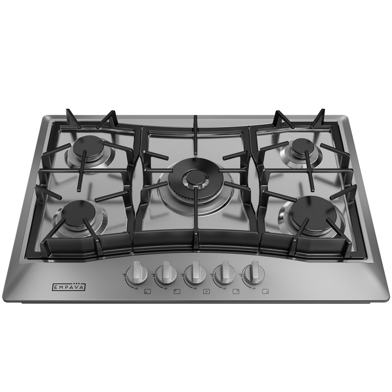 30 po Plaque de cuisson au gaz naturel encastré 5 brûleurs en acier inoxydable avec convertible Lp - brûleur électrique de 20 000 Btu