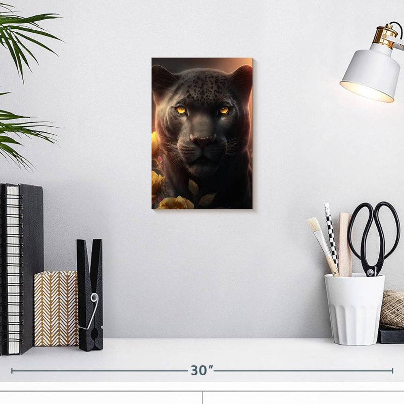 Brampt A Black Panther Portrait, 12" H x 8" W
