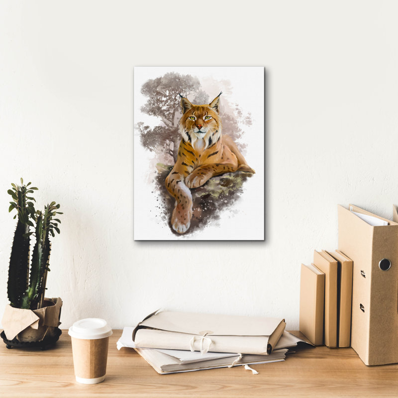 «Epic Graffiti« The Eurasian Lynx Lies On A Rock »par Kajenna Art, art mural sur toile, 12 po x 16 po, H 16 po x l 12 po