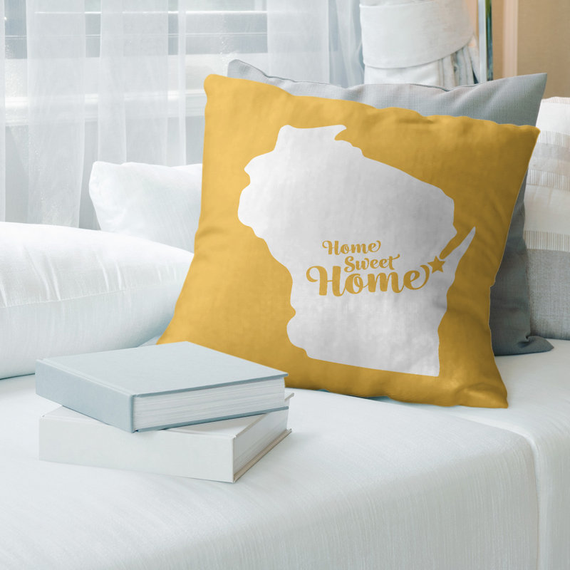 Coussin doux home, Green Bay, 18 po x 18 po, Jaune
