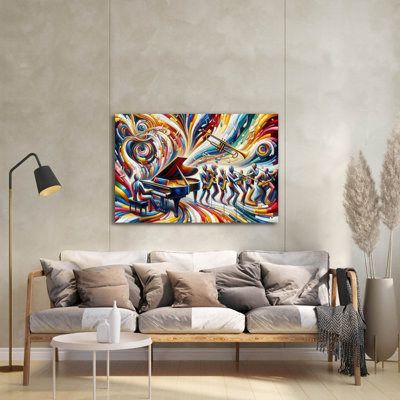 «Jazzplotion» par Rich Monet, art mural en verre acrylique