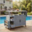 Chariot de cuisine à roulettes pour l'extérieur avec plateau en acier inoxydable, rangement multifonctionnel et roulettes verrouillables pour barbecue-325580195