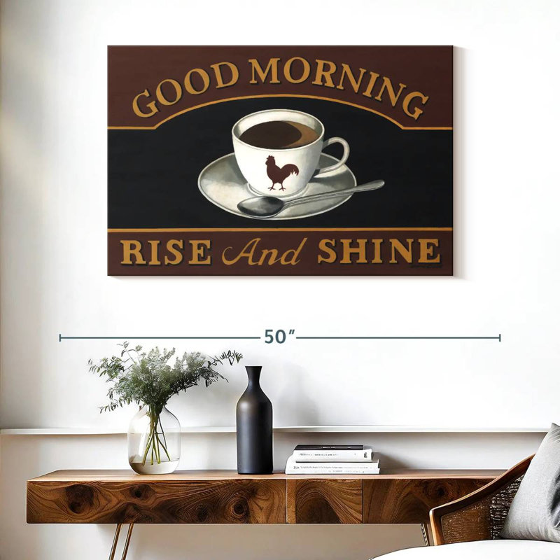 Plaque murale «Good Morning Coffee», H 26 po x l 39 po