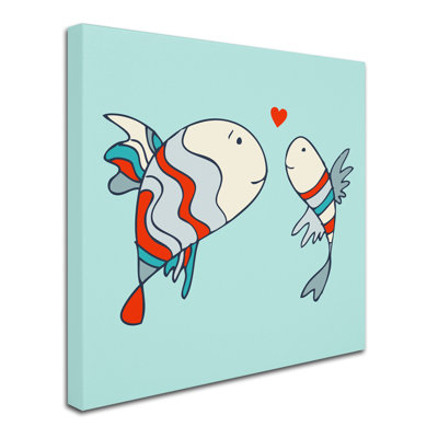 « two love love fish » par carla martell, reproduction d’art sur toile tendue