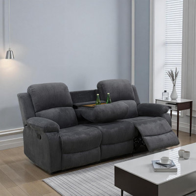 Corduroy 3 Seat Recliner Sofa