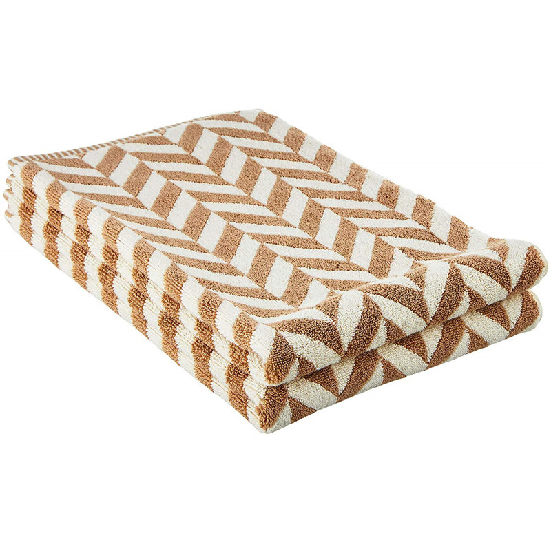 Schlueter Plush Hand Towel, Brown/White
