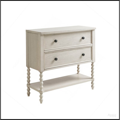Commode décorative 2 tiroirs crème antique