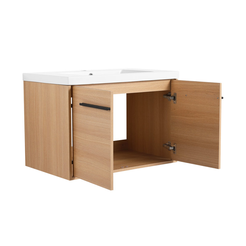 Meuble-lavabo de 30 pouces avec lavabo de comptoir en résine pour plus de durabilité et de style