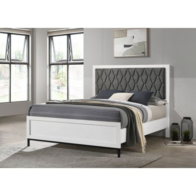 Clodomiro Queen Upholstered Panel Bed White