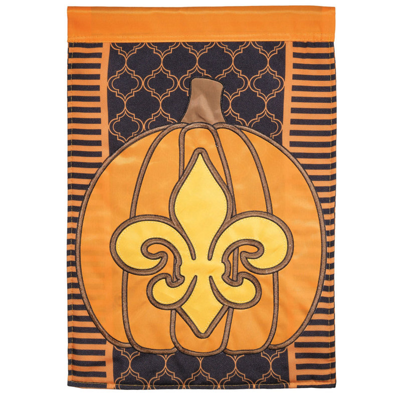 Drapeau de jardin en nylon à 2 faces fleur de lis, 18 po x 13 po