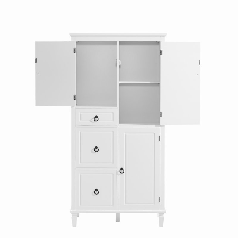 Retro Multi-Functional Storage Cabinet With Adjustable Shelves