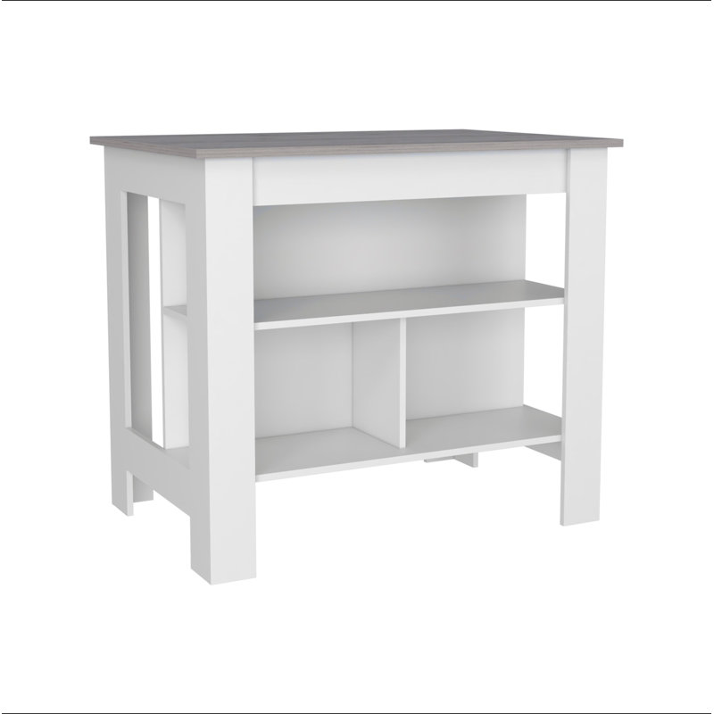 Kitchen Island Antibacterial, Three Shelves, Four Legs, 27.5" H x 27.5" W x 40.5" D