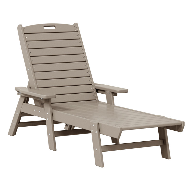 Laguna Outdoor Chaise Lounge, Weather Wood