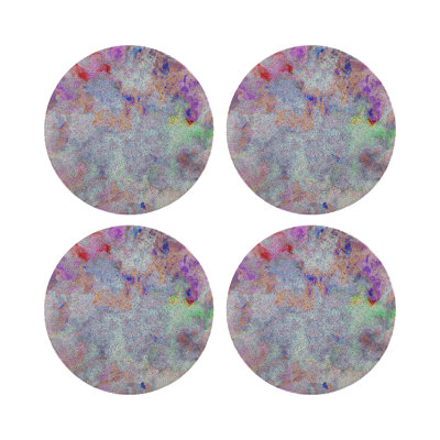 Fallen Leaves Vegan Leather Round Pebble Placemat