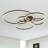 Jadiamond 6-Light 47.2 inch Modern Flush Mount Black Large Circle Ceiling Fixture with Remote Control-124797181-124799220