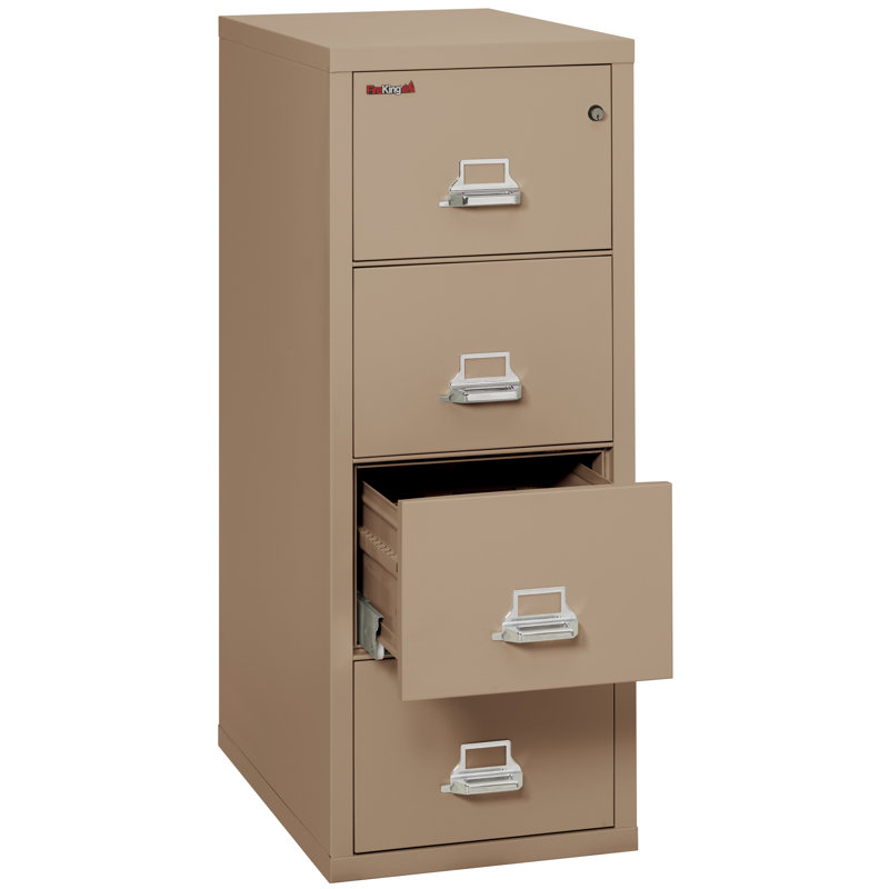 Classeur vertical 4 tiroirs ininflammable, Taupe, E-Lock, H 52,75 po x l 20,81 po x P 31,56 po 