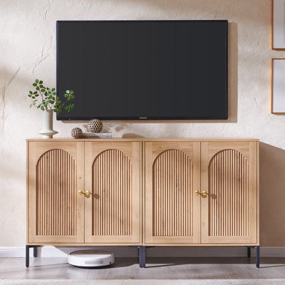  Meuble télé moderne pour téléviseur de 65 po à 62 po avec tablettes réglables (ensemble de 2)