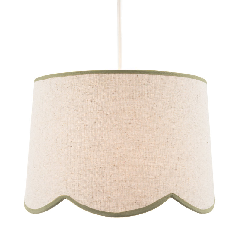 21cm H Fabric Drum Lamp Shade ( No Direct Attachment Method ) in Green