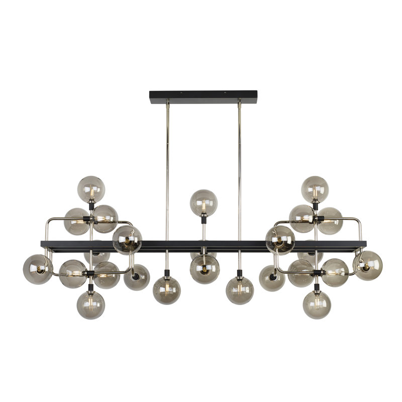 Viaggio 25 - Light Chandelier, Smoke, Polished Nickel, No