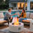 30'' Round Steel Propane Smokeless Fire Pit Table With Lid-341588320