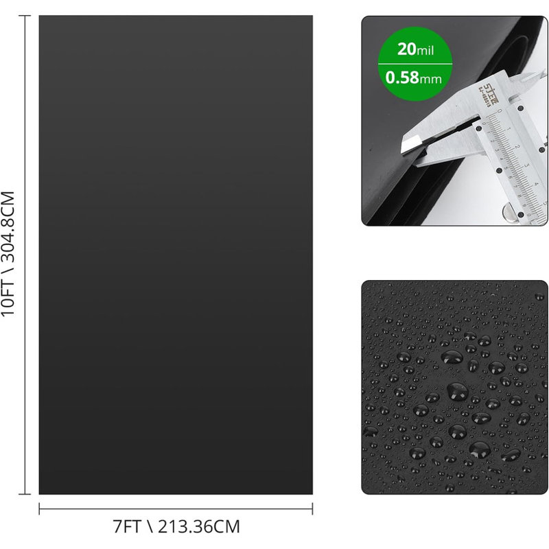 No Power Source Required / Manual Cover, 0.06cm H x 213.36cm W x 304.8cm D
