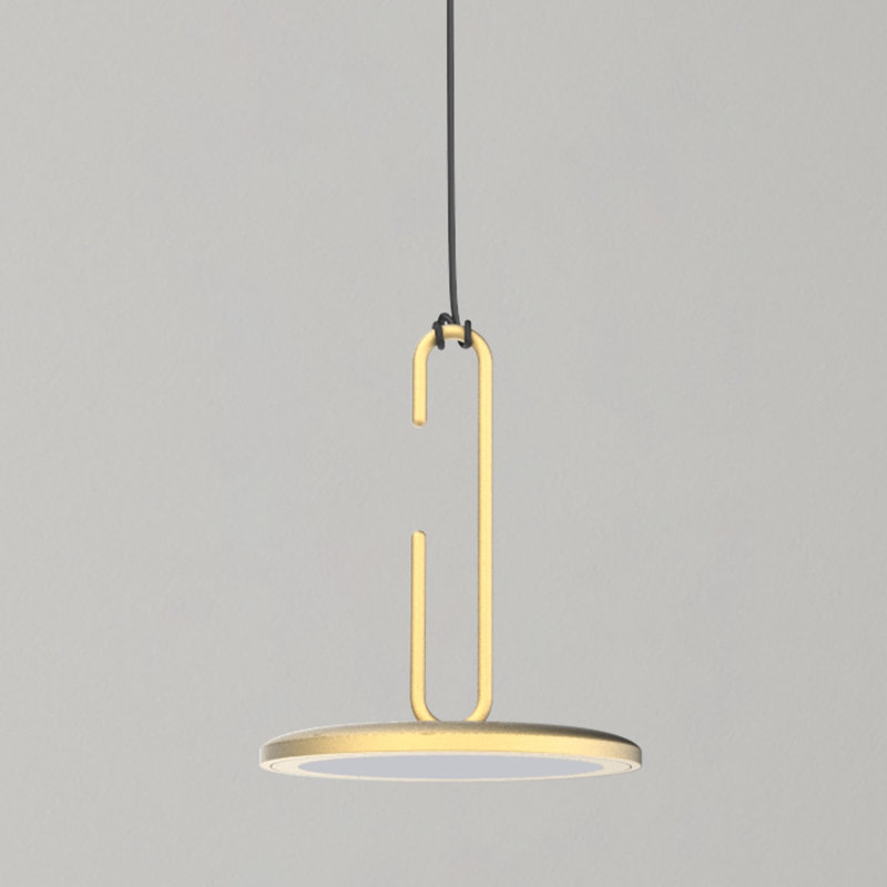 CLIP 1 - Light LED Pendant, Gold, White, 7.5" H x 7" W x 7" D