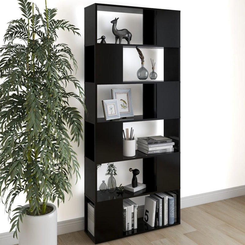 Brystol 186cm H x 80cm W Standard Bookcase, Black
