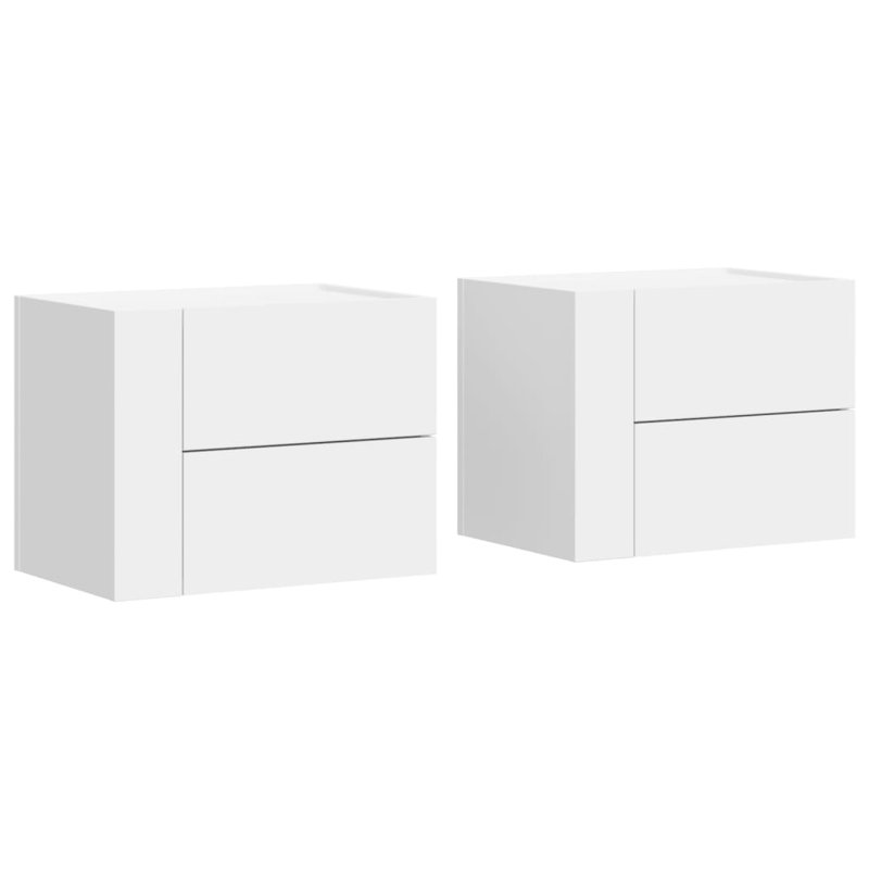 Quartney 45cm W Manufactured Wood Bedside Table, White
