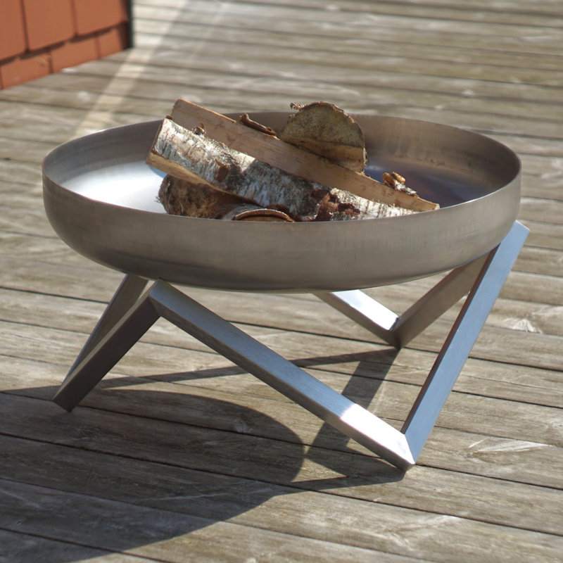 Round Fire Pit, Silver