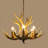 6 - Light Creative Elegant Resin Rustic Antler Chandelier Brown