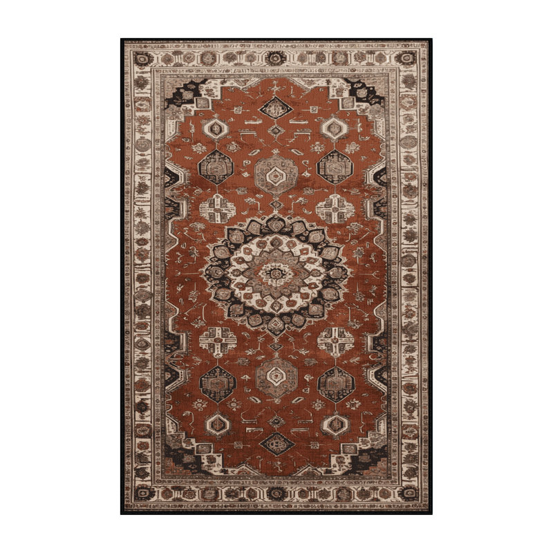 Tapis brun lavable à la machine, Rectangle 5 pi x 7 pi