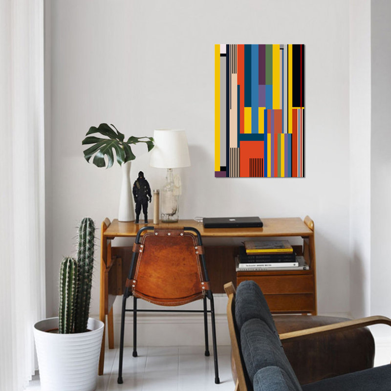 «Bauhaus Rising», impression sur toile, H 60 po x l 40po x P 1,5 po, Toile tendue, Pas de tapis