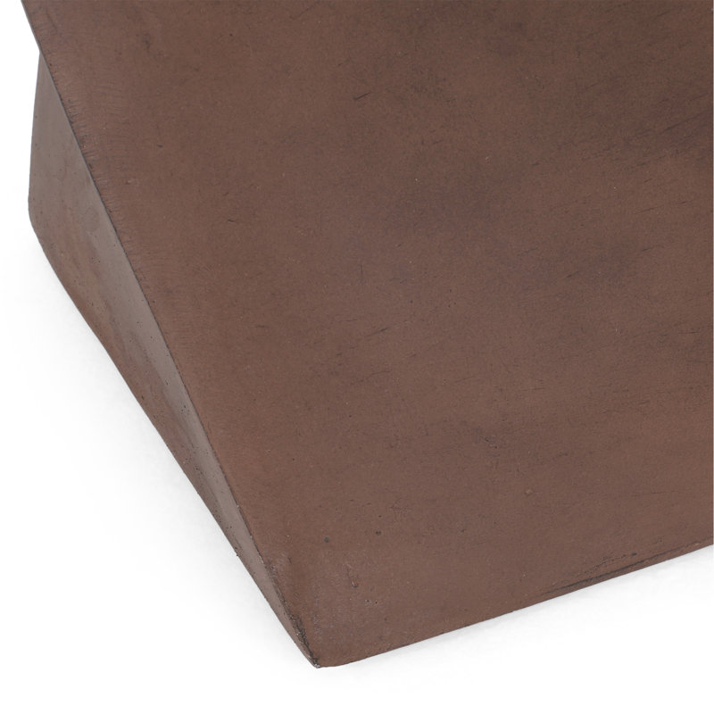 Charming Lightweight Concrete End Table With Abstract Twisted Cube Design