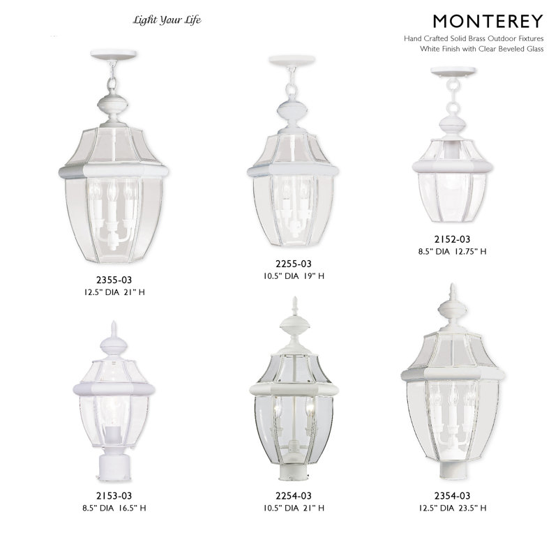 Tête de lanterne câblée 1 lumière Arelene, H 21,5 po x l 10,5 po x P 10,5 po, Blanc