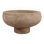 Bol contemporain côtelé en terre cuite sur pied pour salon - Accessoire décoratif moderne pour table basse et cuisine - 35,5 cm