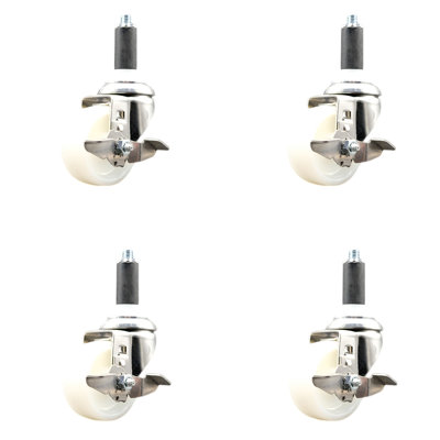 Nylon Swivel Expanding Stem Caster Set Brake
