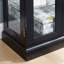 Élégante vitrine vitrée éclairée - Rangement à cadre en bois pour le salon, la cuisine et le garde-manger - Ampoule incluse - Idéal pour le vin, les jouets et les objets de collection - Noir