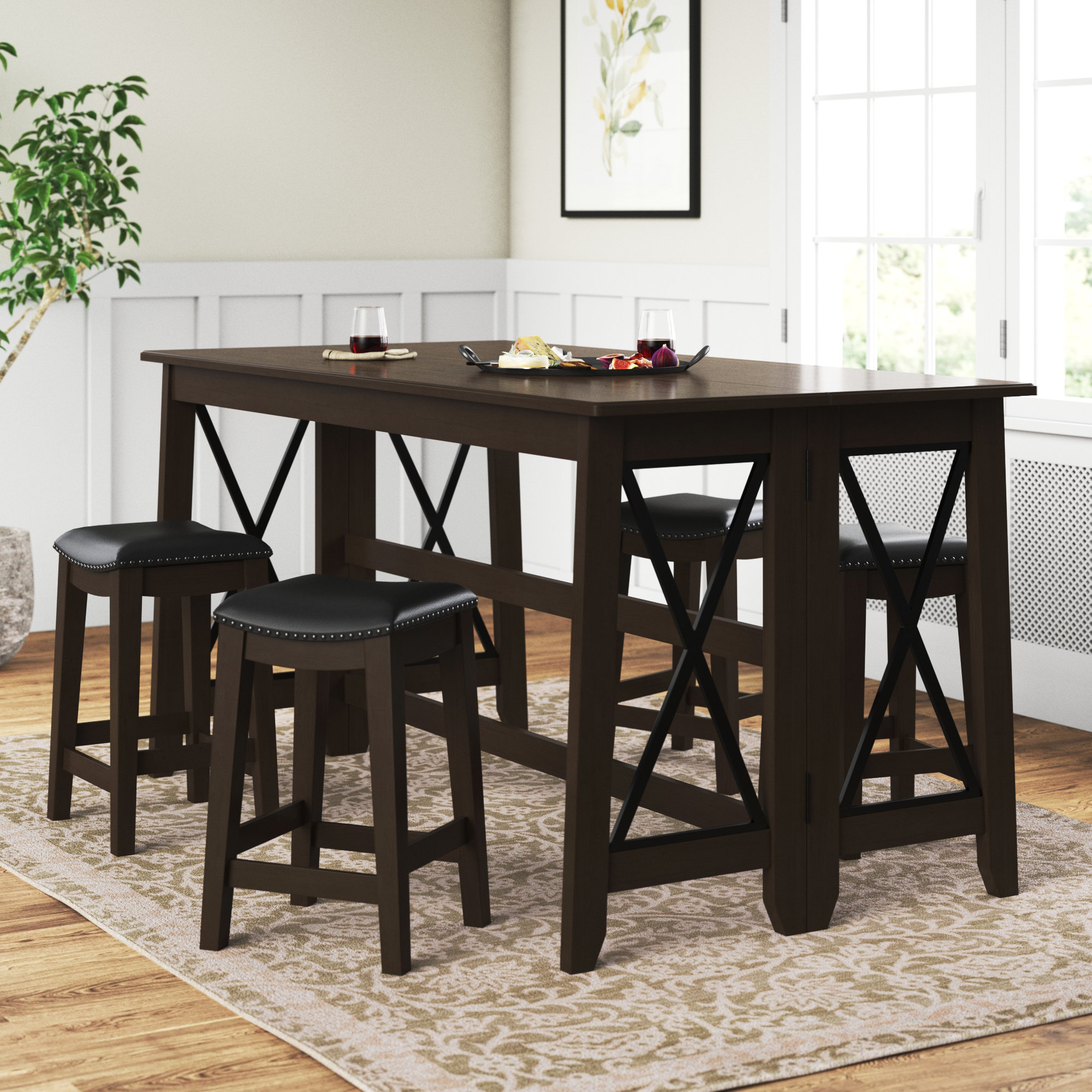 Drop leaf bar online height table