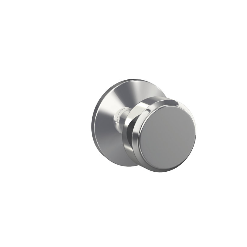 Bowery Non-Turning Knob with Kinsler Trim, Bright Chrome