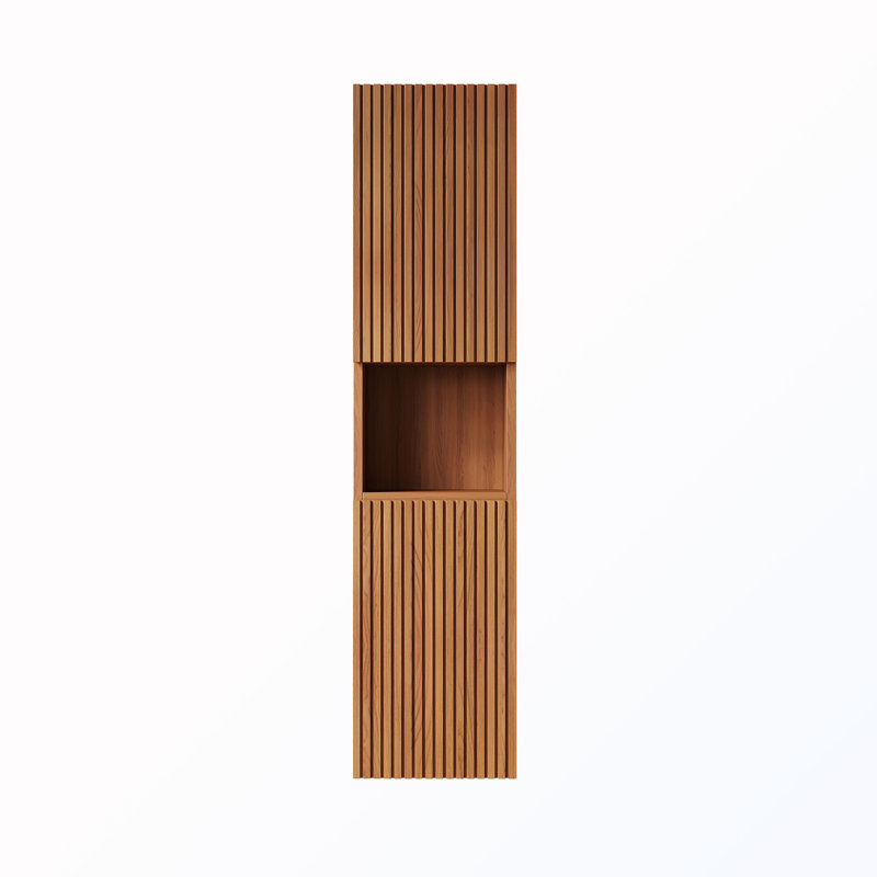 Armoire murale haute avec portes et tablettes, Brown