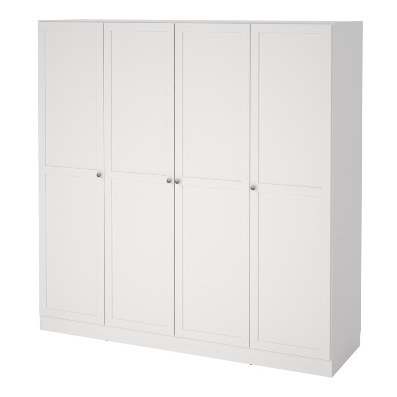 Bowery 4 Door Manufactured Wood Wardrobe, White