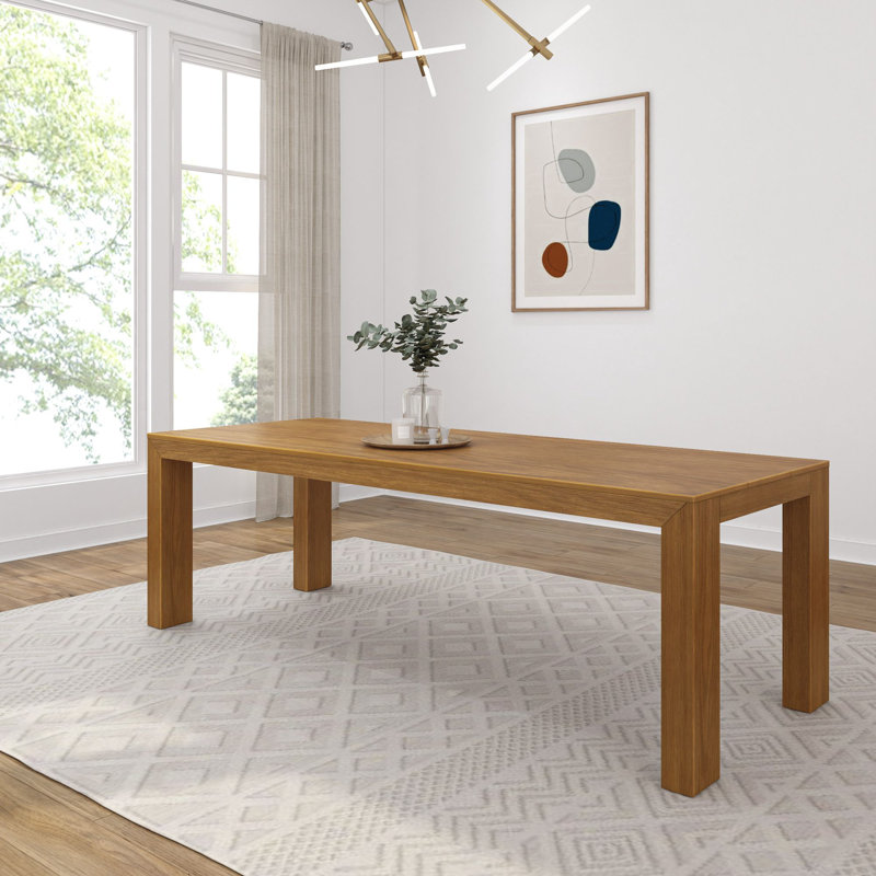 Table de salle à manger rectangulaire moderne Chalonda (84 po / 2388 mm), Pacane brossée